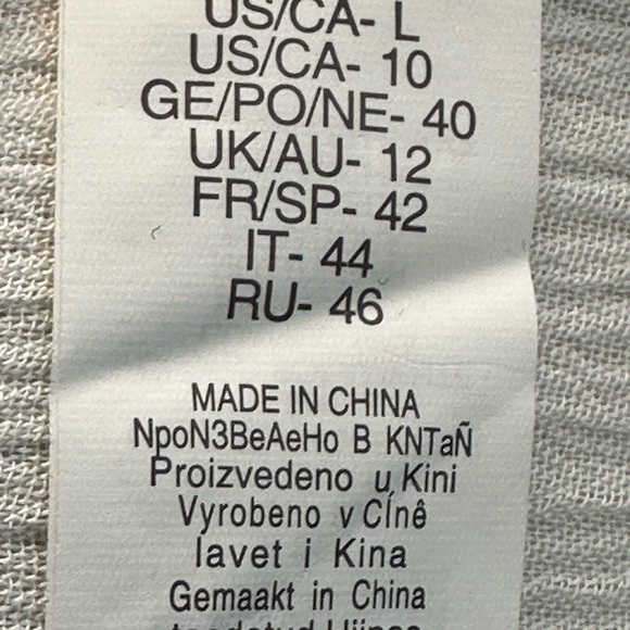 Lauren Ralph Lauren Short Sleeve V-Neck Front & Back Tunic Coverup - White - Lrg - Picture 6 of 10